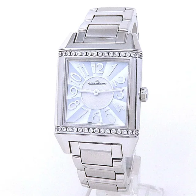 Jaeger-LeCoultre Reverso Squadra Lady Quartz Diamond Ladies Watch Q7038193 in silver|gray from Jomashop.com
