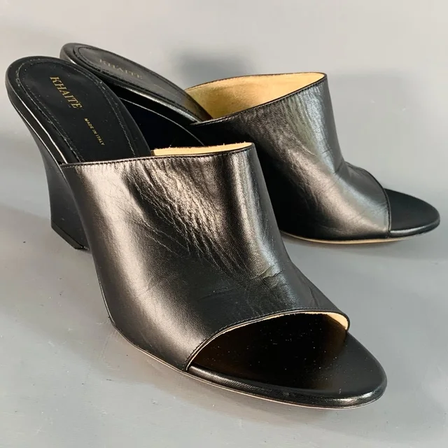 Khaite Size 9.5 Marion Black Leather Wedge Pumps in black Leather from Poshmark