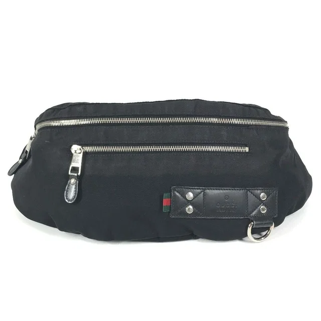 Gucci Belt Bag Logo Sherry Line Nylon Black in Black Nylon from The Reluxe