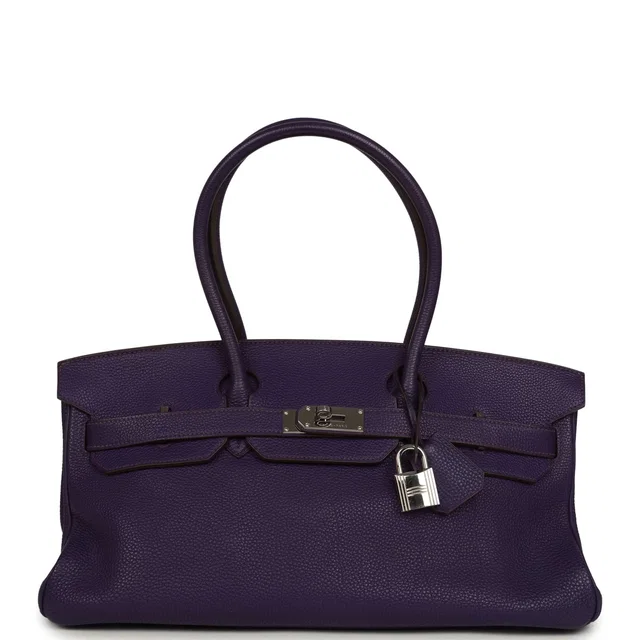 Hermès Vintage Shoulder Birkin 42 JPG Iris Togo Palladium Hardware in Togo leather from Madison Avenue Couture