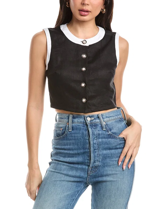 Femme Society Sleeveless Linen Top, image 1 of 1 from Gilt