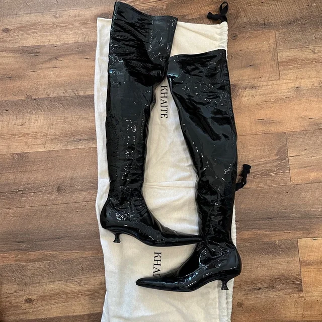 Khaite Patent Leather Knee High Boots in black Patent leather from Poshmark