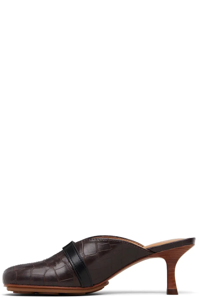 GANNI Brown Sue Mule Heels, photo 3 of 5 from SSENSE