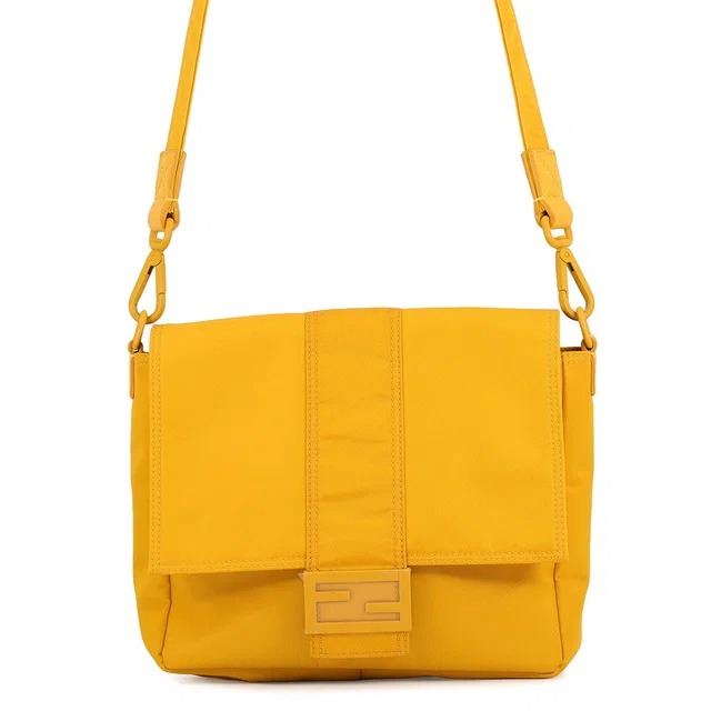 Fendi Bucket Shoulder Bag Yellow7VA537 Nylon in Nylon from GALLERY RARE