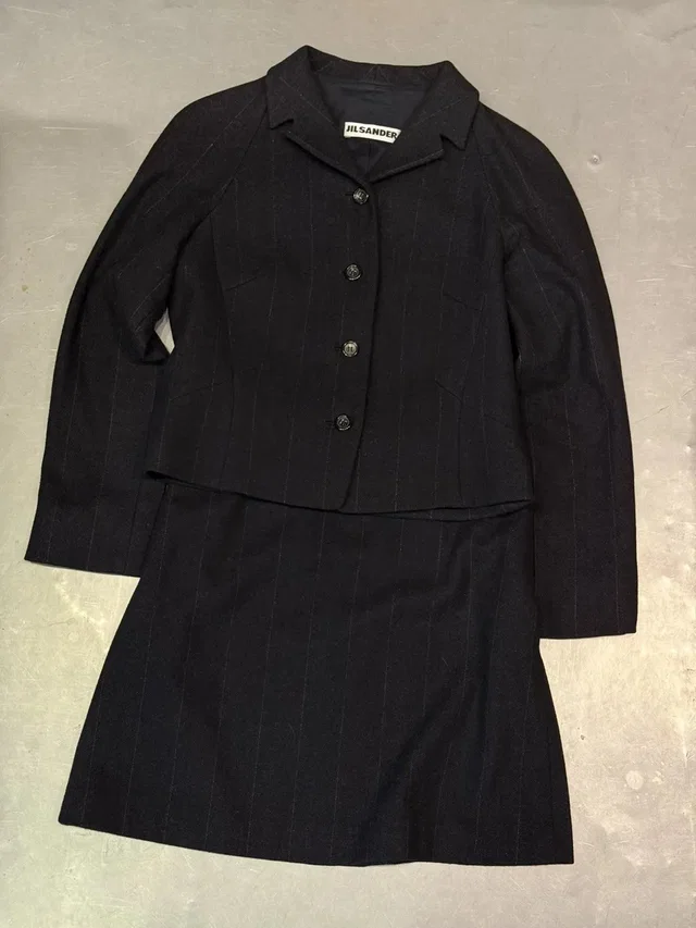 Vintage Early 2000s Jil Sander 2-Piece Skirt Suit in black Cashmere from Grailed