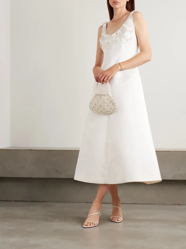 EMILIA WICKSTEAD Abella embellished mikado midi dress in White, photo 2 of 2 from NET-A-PORTER (Canada)