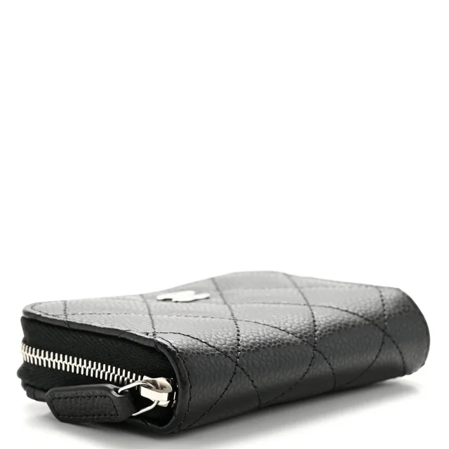 Chanel Caviar Quilted Zip Coin Purse Black in Black Caviar leather from FASHIONPHILE, photo 4 of 8