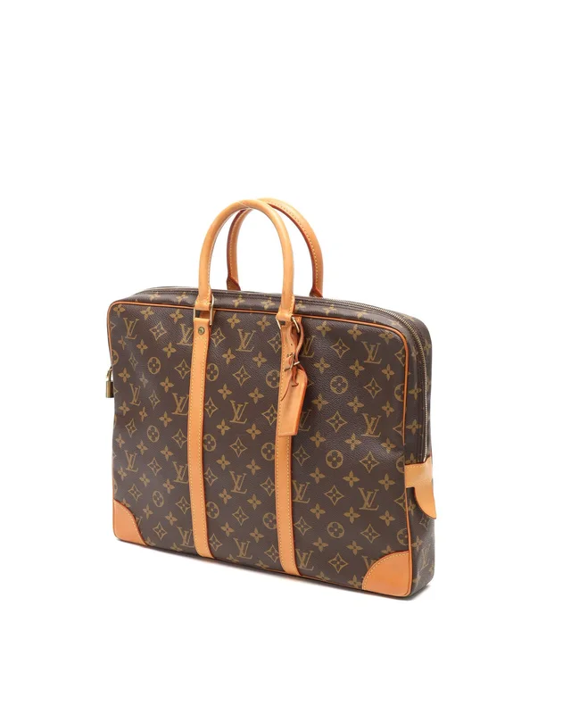 Louis Vuitton Monogram Porte Document Voyage Business Bag in Coated canvas from A Retro Tale, photo 2 of 9