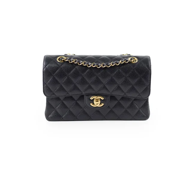 Chanel Small Classic Flap Caviar Black (Microchipped) in Black Caviar leather from The Purse Affair