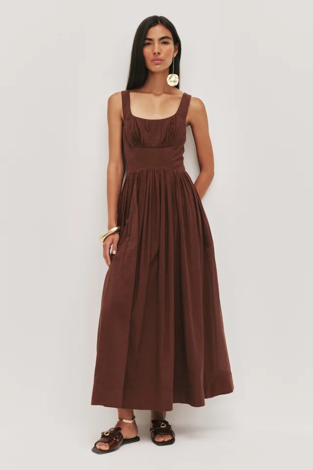 AJE Sunny Midi Dress in Brown from Aje, photo 1 of 1