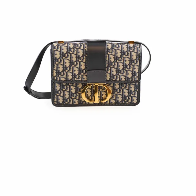 Dior Medium 30 Montaigne Navy Oblique in Navy Canvas from The Purse Affair