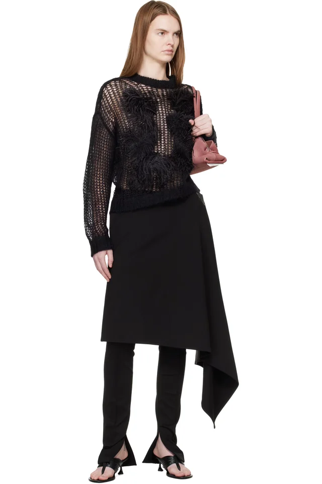 The Attico Black Light Mohair Feather Sweater, photo 4 of 4 from SSENSE