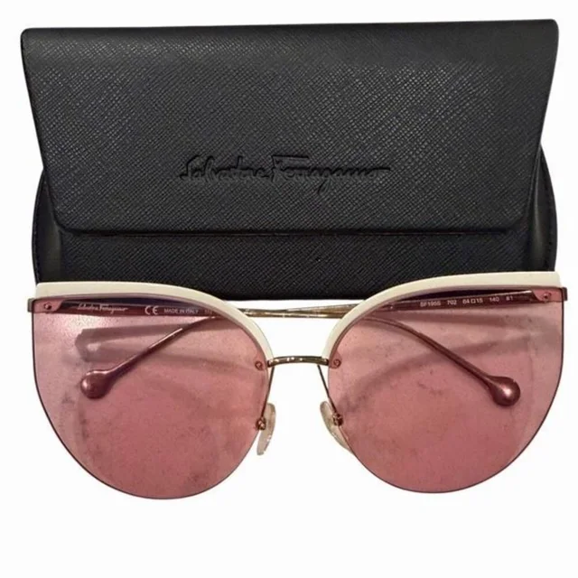 Salvador Ferragamo Pink Sunglasses in pink|gold from Poshmark
