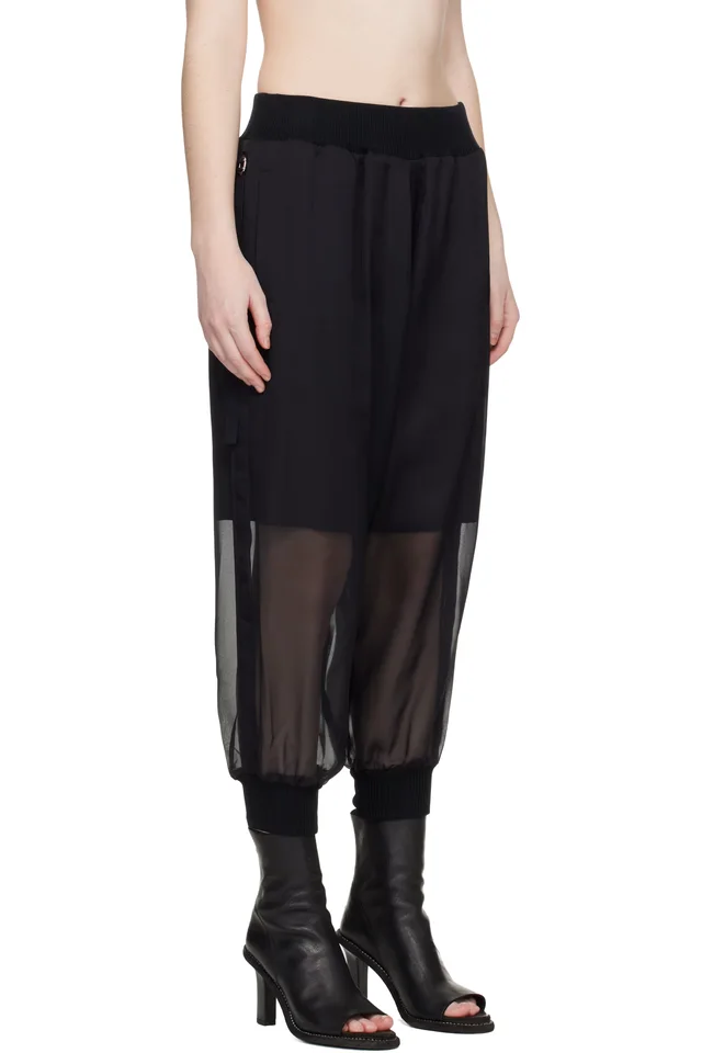 UNDERCOVER Black Sheer Trousers, photo 2 of 4 from SSENSE