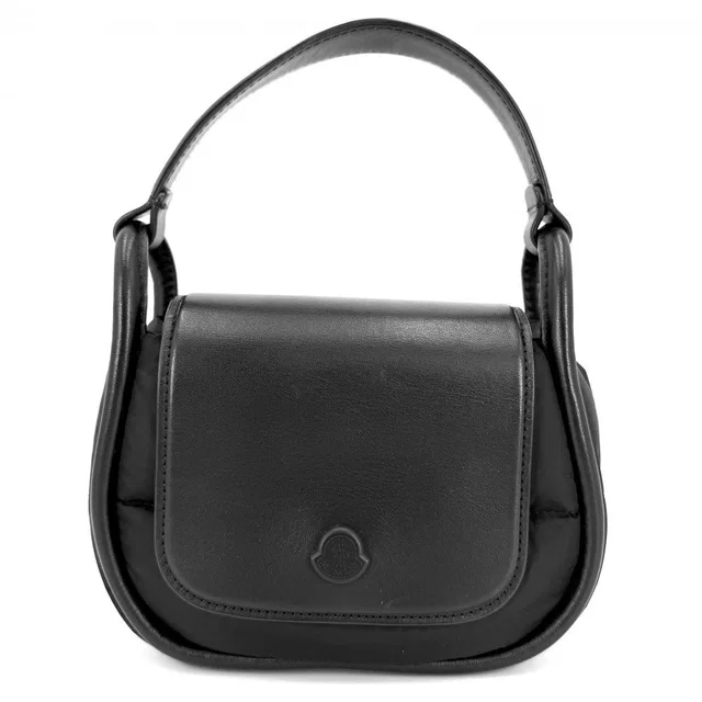 Moncler Tiarna Mini Bag Shoulder Crossbody Nylon Leather Black in Black Nylon from The Reluxe