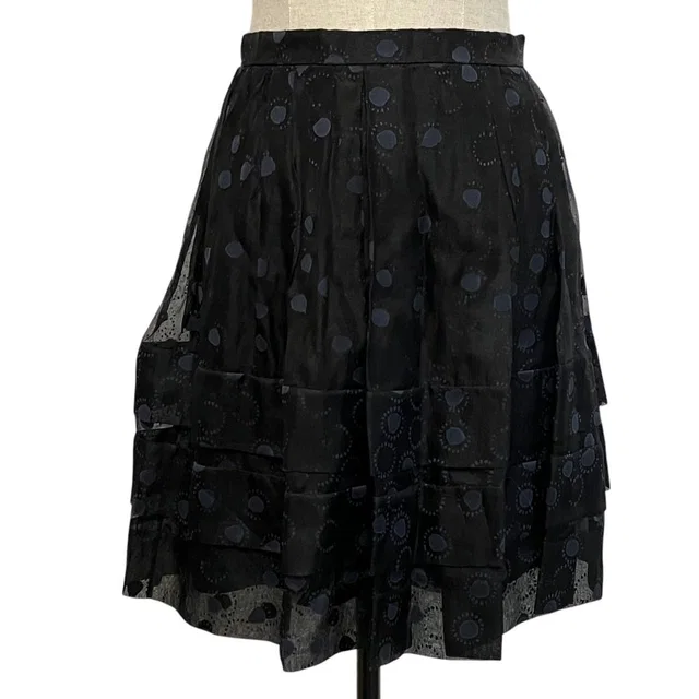 Dior Galiano Era Dot Pattern Sheer Mini Skirt 38 Black in Black from The Reluxe