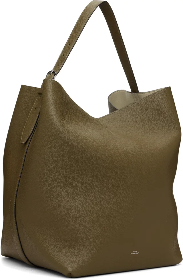 TOTEME Brown Belted Grained-Leather Tote, photo 6 of 8 from SSENSE