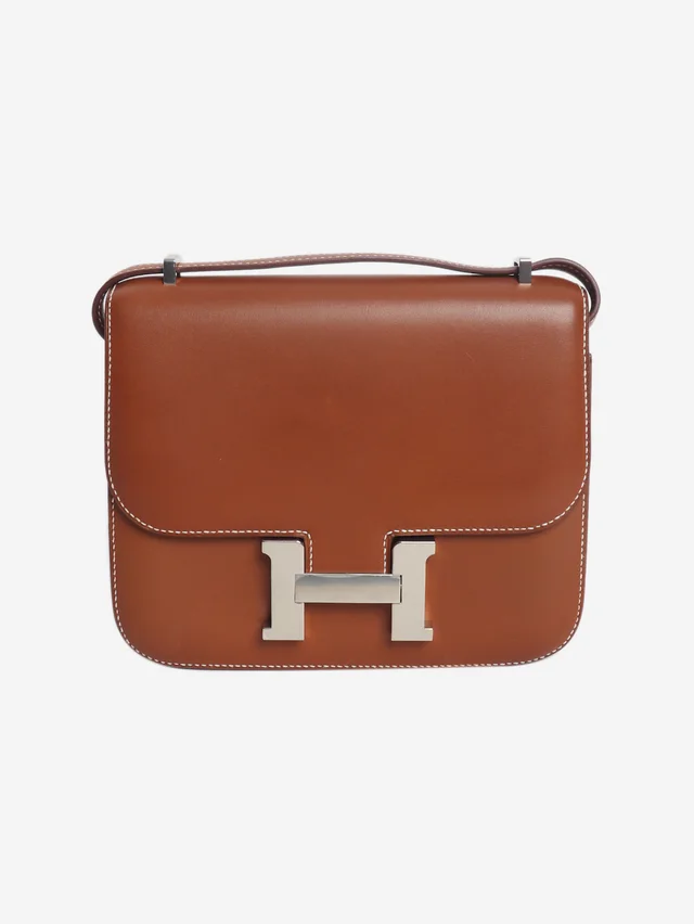 Hermès Brown Barénia leather Constance bag in Brown Leather from Sign of the Times