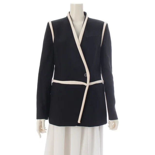 Louis Vuitton Wool Rayon Bicolor Tailored Jacket Black White 36 in Black Wool from The Reluxe