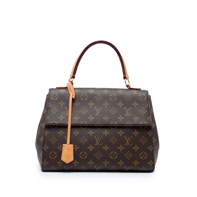 Brown Louis Vuitton Monogram Cluny MM Satchel in Brown Coated canvas from Designer Revival