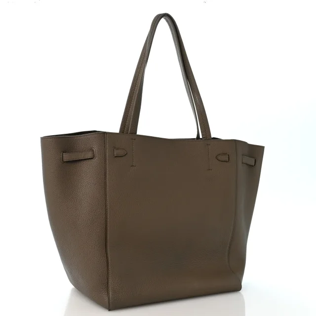 Celine Soft Grained Calfskin Medium Belt Cabas Phantom Taupe in Taupe Caviar leather from FASHIONPHILE, photo 3 of 12