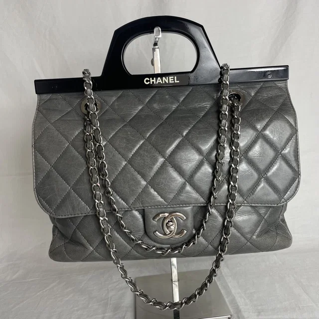 Chanel CC Delivery Tote Bag in Acrylic, Glazed Calfskin Leather from Reowned