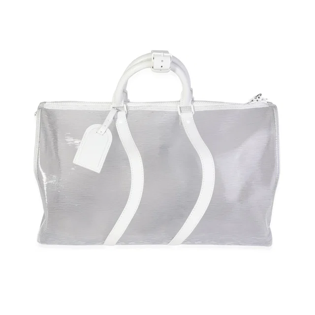 Louis Vuitton Clear Epi Pvc Wavy Keepall Bandoulière 50 White Plastic/rubber Handbag in White from HEWI