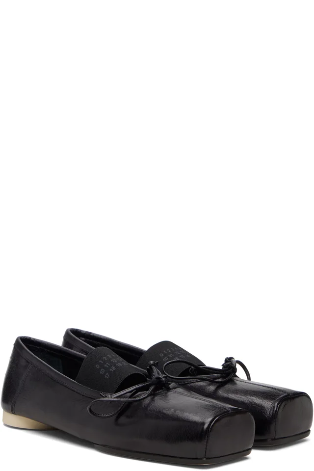 MM6 Maison Margiela Black Numeric Square-Toe Ballerina Flats, photo 4 of 5 from SSENSE