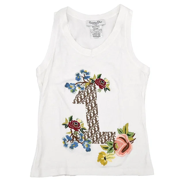 Dior 2005 Sleeveless Tank Top White #36 in White from AMORE Vintage Tokyo