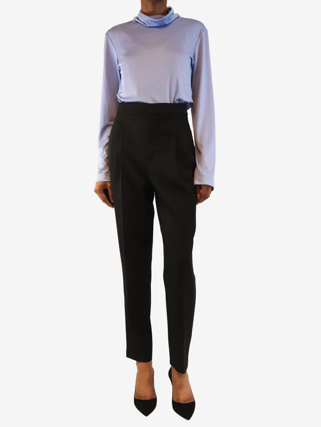 Celine Cornflower blue satin high-neck top - size UK 6 in Blue Satin from Sign of the Times, photo 2 of 2