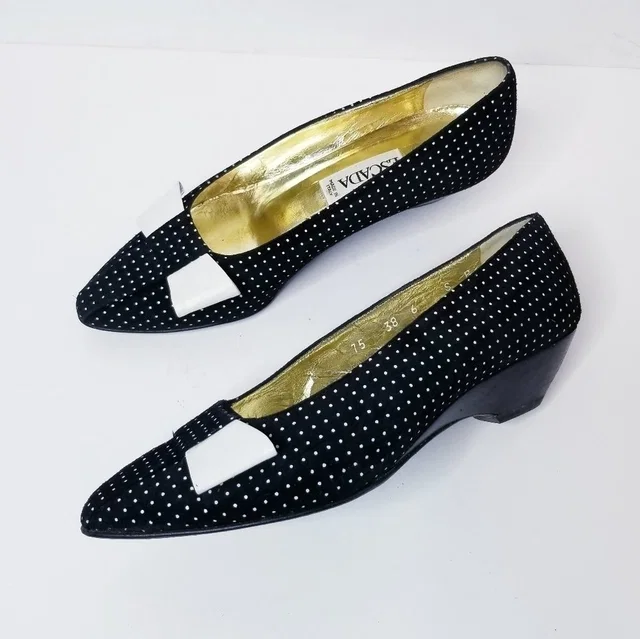 Escada Vintage Polka Dot Heels in black|white from Poshmark