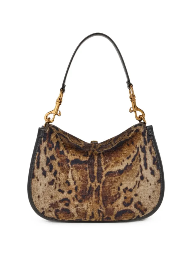 Etro medium Pony bag in velvet with leopard motif, photo 3 of 6 from SENSER
