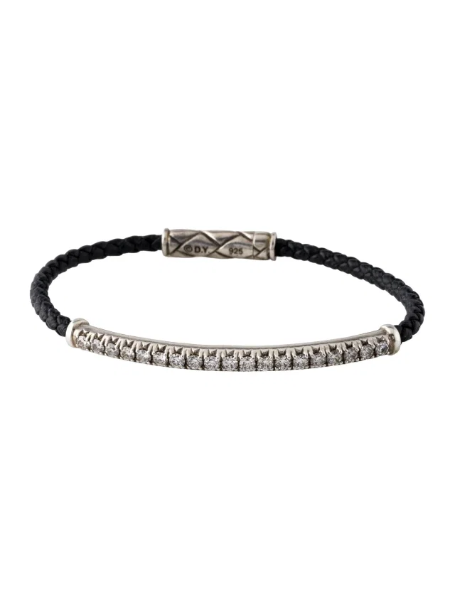 David Yurman Diamond Leather Braided Bracelet, 6.5" in multicolor Leather from The RealReal