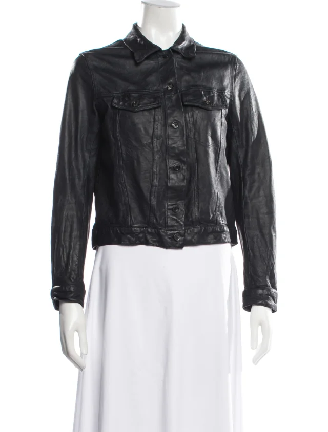 The Row Lambskin Denim Jacket in blue Lambskin from The RealReal