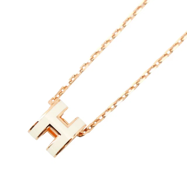 Hermès Pop Ash Necklace Size Mini White Gold Plated Lacquer in White from GALLERY RARE