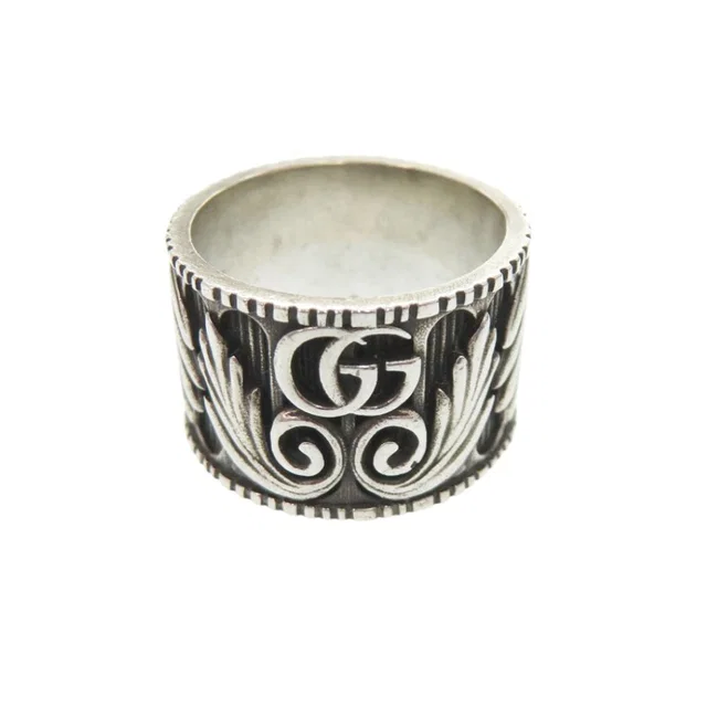 Gucci Double Leaf Motif 925 Sterling Silver Ring in Silver from The Reluxe