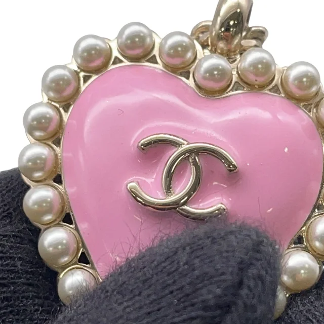 Chanel Heart Necklace PinkABG221 B21625 Metal Costume Pearl Resin in Resin from GALLERY RARE, photo 6 of 10