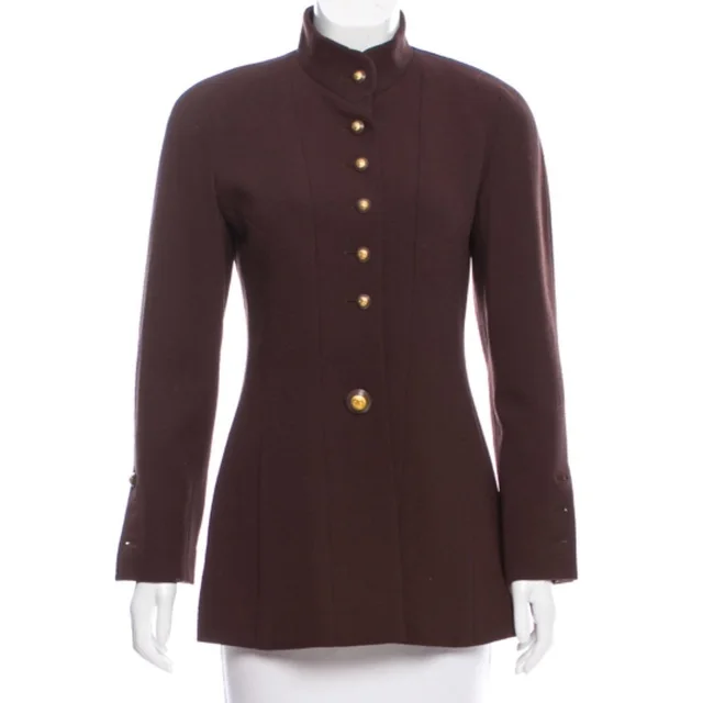 Chanel Structured Lightweight Jacket in gold|brown|red Wool from Poshmark