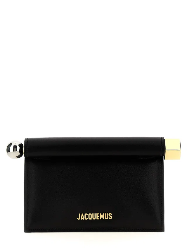 Jacquemus Nappa Leather Clutch — Black in Black Nappa leather from HEWI