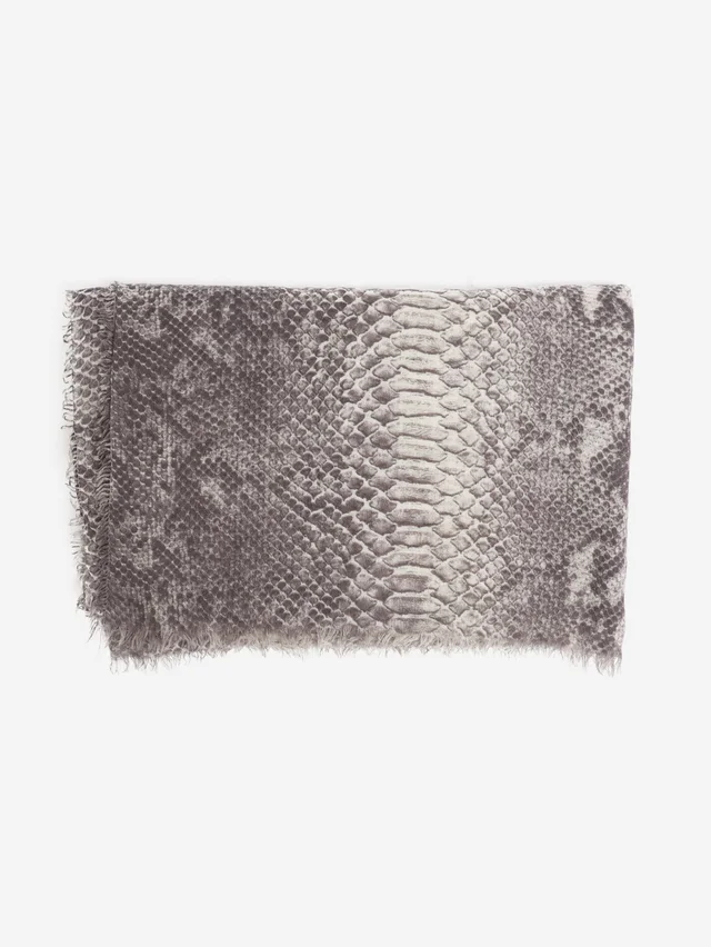 Stella McCartney Grey large snake-print scarf in Grey from Sign of the Times