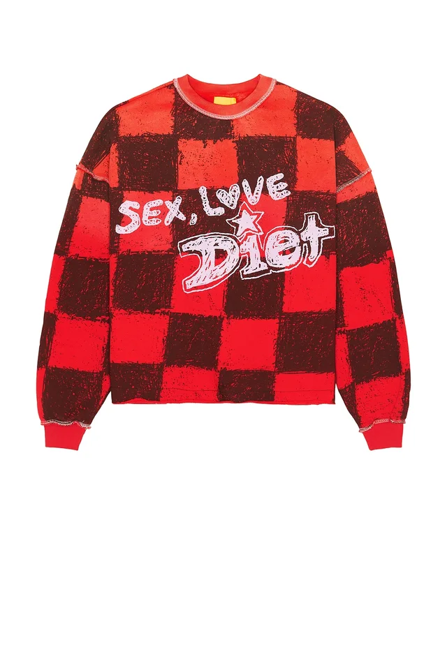 Diet Starts Monday SL&D Crewneck Sweatshirt in Checkered Red, photo 4 of 4 from REVOLVE (Canada)