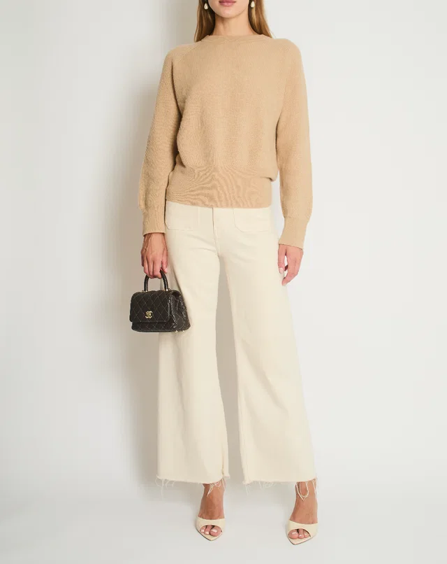 The Row Beige Oversized Ribbed Cashmere Jumper Size M (UK 12) in Beige Cashmere from Sellier