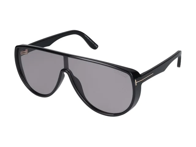 Tom Ford Ft1182_0001a Injected Plastic Shield Sunglasses — Black in Black from HEWI