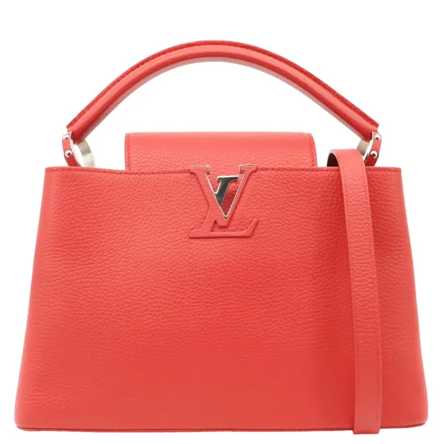 Louis Vuitton Capucines PM Taurillon Leather Shoulder Bag Red in Red Leather from Dallas Designer Handbags