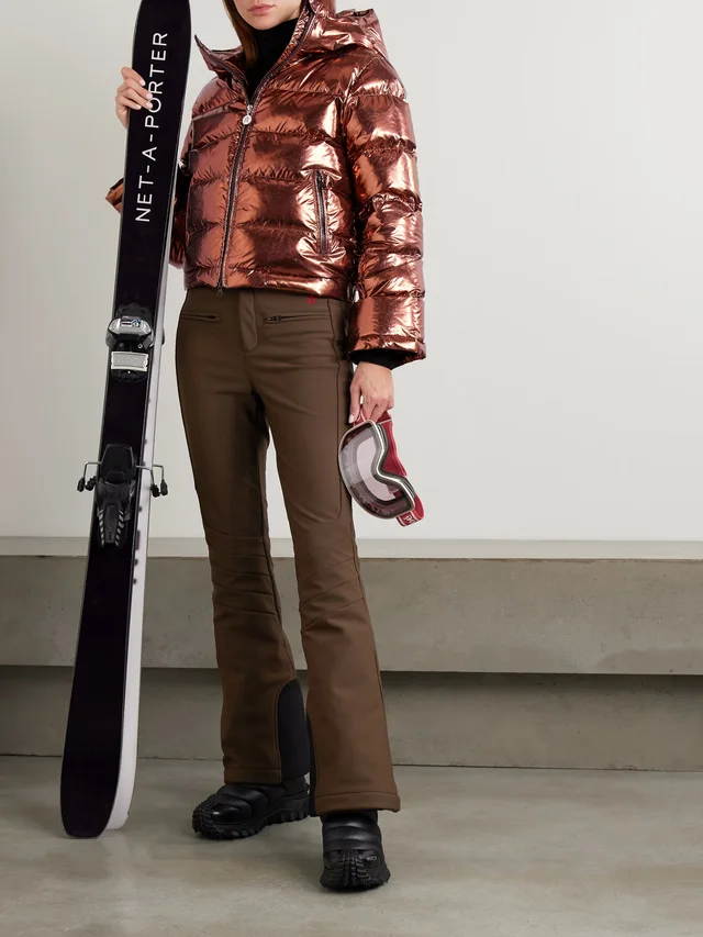 PERFECT MOMENT Aurora embroidered bootcut ski pants in Brown, photo 2 of 2 from NET-A-PORTER (Canada)