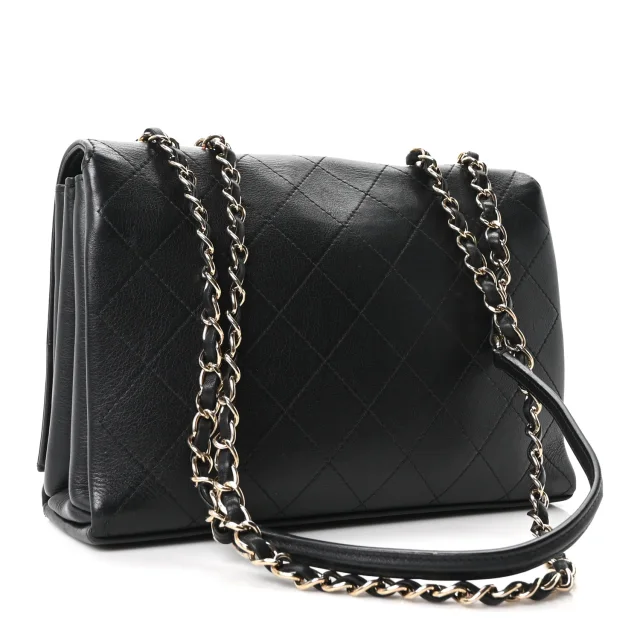 Chanel Stitched Large Flap Black in Black Calfskin from FASHIONPHILE, photo 3 of 10