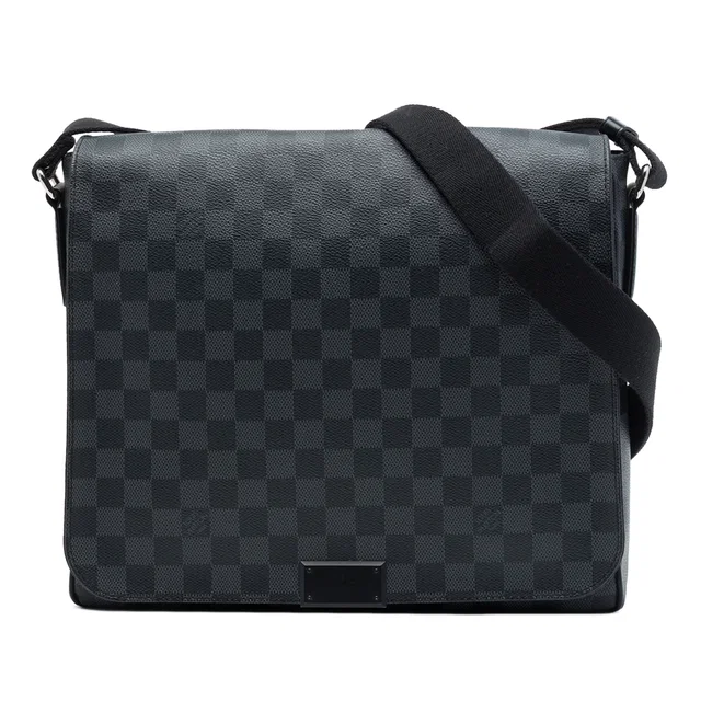 Black Louis Vuitton Damier Graphite District MM Crossbody Bag in Black Canvas from Designer Revival