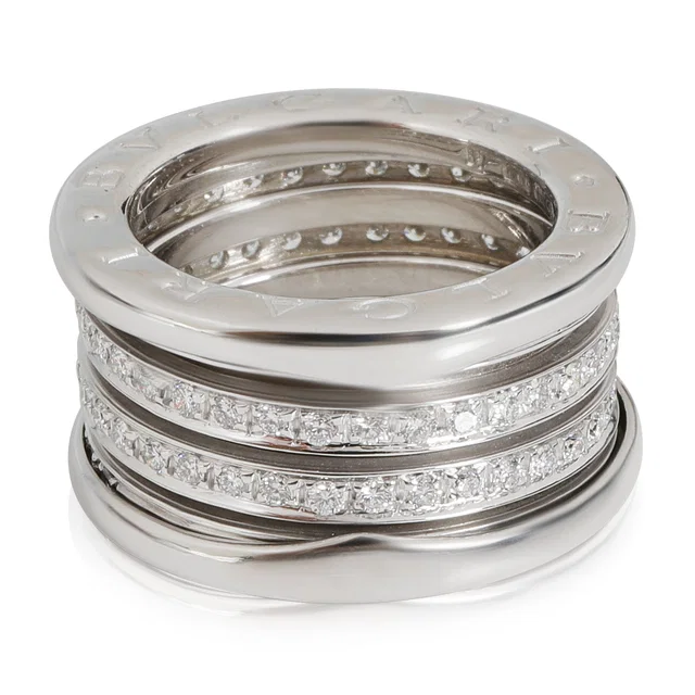 Bvlgari B.zero1 Three-Band Diamond Ring in 18k White Gold 0.89 CTW in White from myGemma
