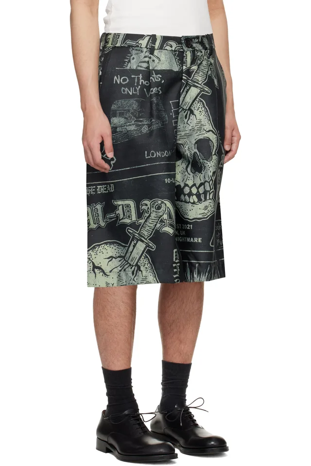 LU'U DAN Black Wide Leg Shorts, photo 2 of 3 from SSENSE