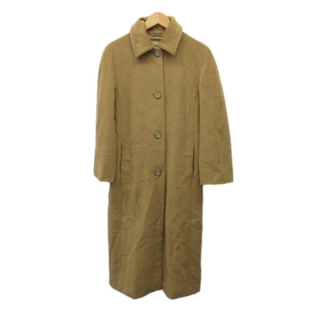 Max Mara Soutien Collar Coat Wool 38 Beige Silver Tag Single Breasted Long in Beige Wool from The Reluxe